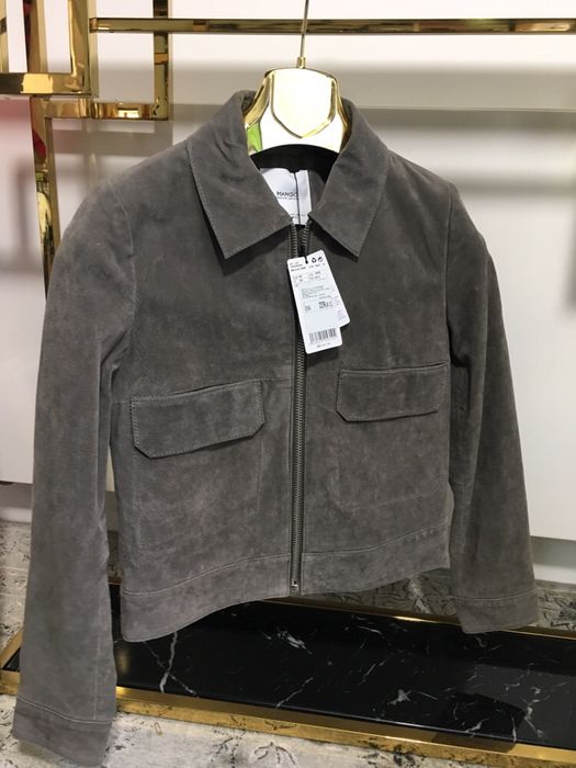 MANGO nowa XS kurtka skorzana skora naturalna zamsz wiosenna katana