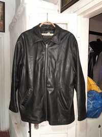 Черная кожанная мужская куртка