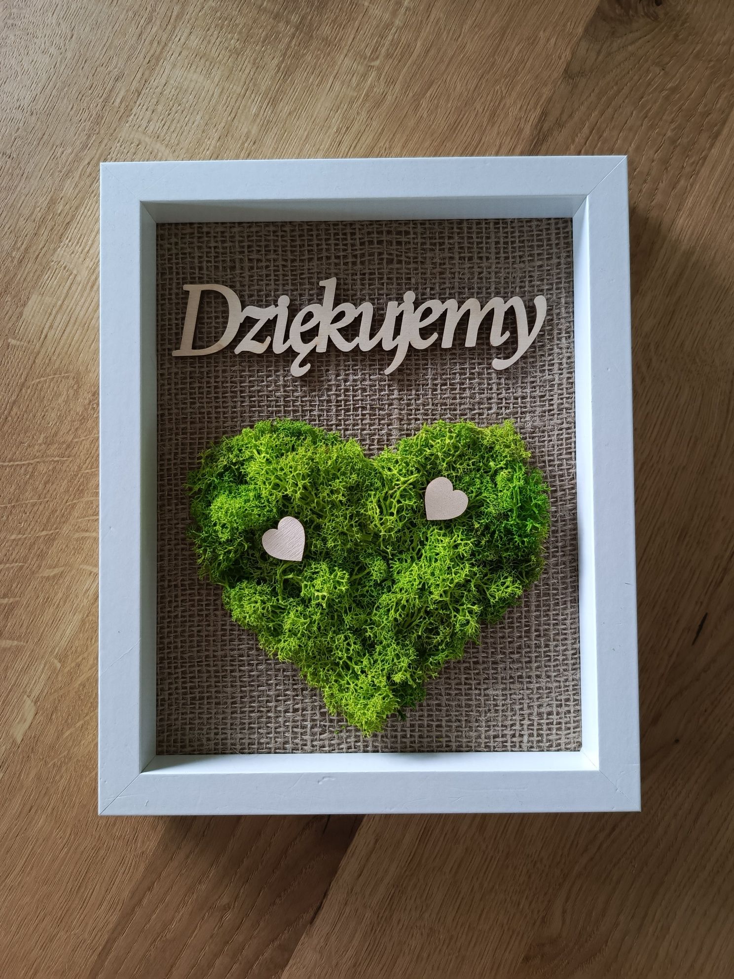 Dla nauczyciela zakończenie roku szkolnego -Obrazek - serce z mchu