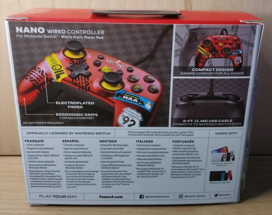Pad przewodowy PowerA NANO Mario Kart - Nintendo Switch/OLED.