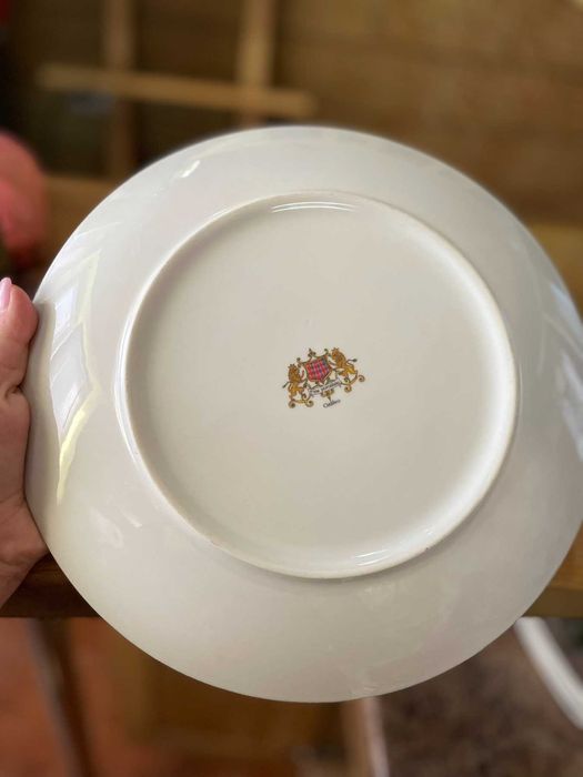 Набір 6+1 тарілок великих 27 см, порцеляна Італія, набір посуду,сервіз