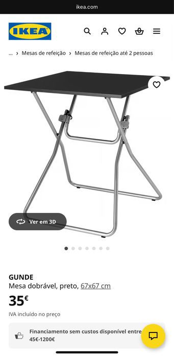 Mesa Dobrável Ikea GUNDE