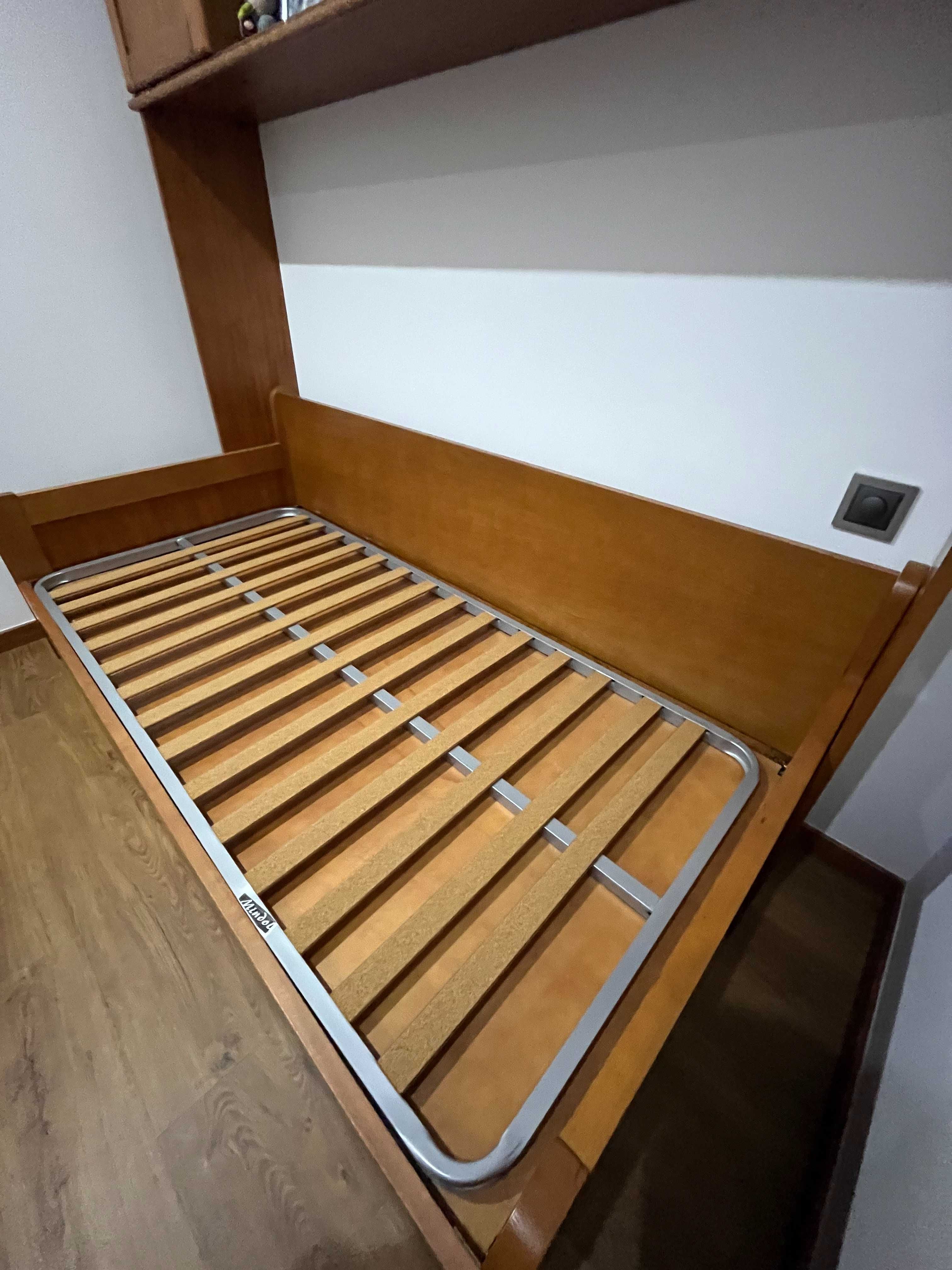 (Studio) Estrutura para cama de solteiro C/arrumação e estante 190X90