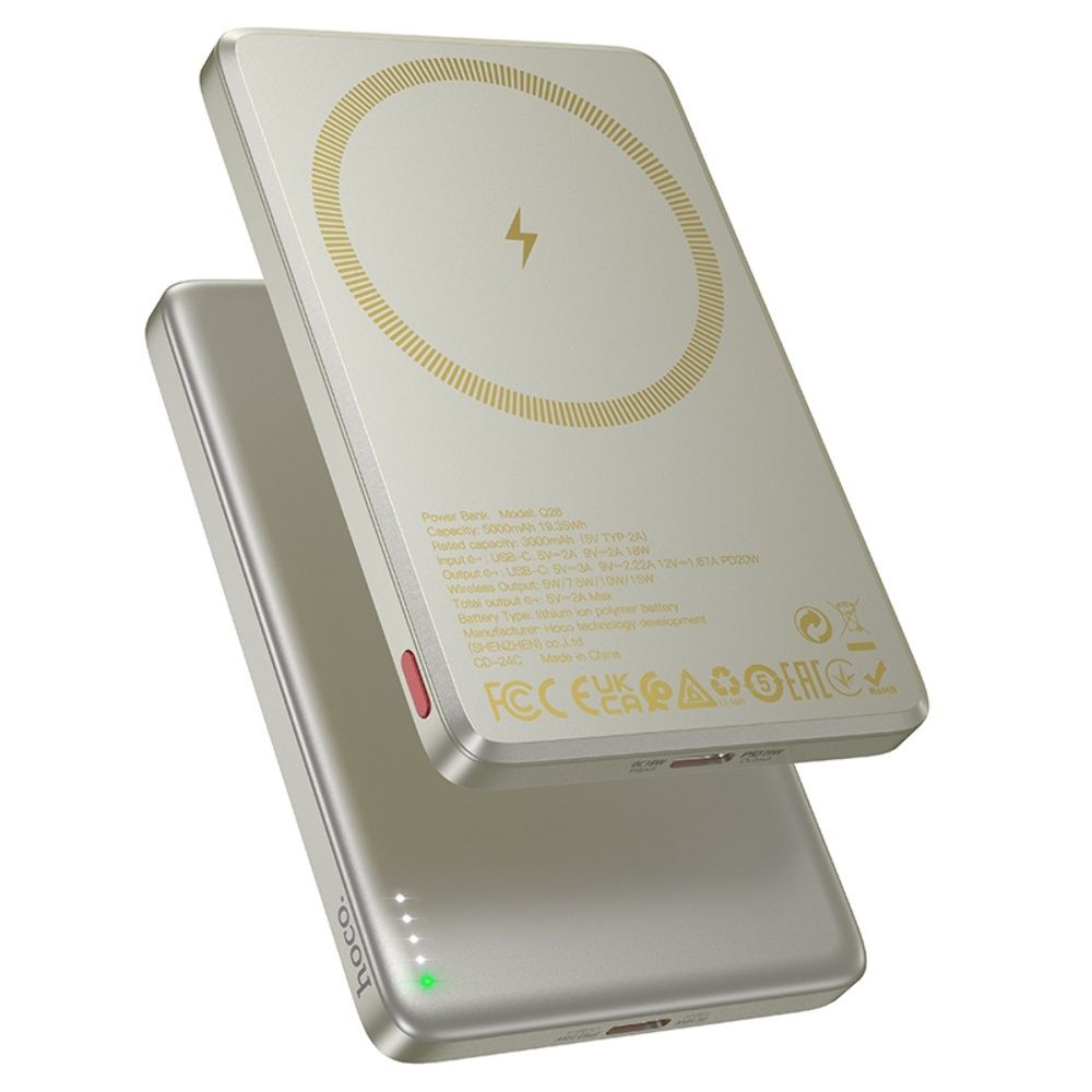 Повербанк Magsafe Hoco Q26 5000mAh металевий магнитная зарядка iphone