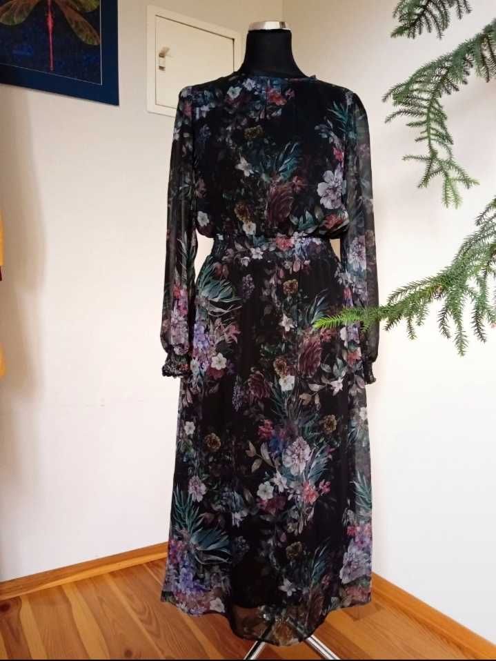 Mohito śliczna sukienka MIDI w kwiaty