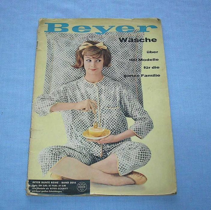 Beyer wäsche 1960 Piżamy, bielizna, koszule nocne wykroje Gazeta