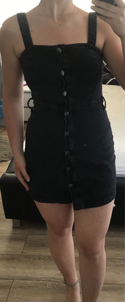 Sukienka czarna mini jeansowa
