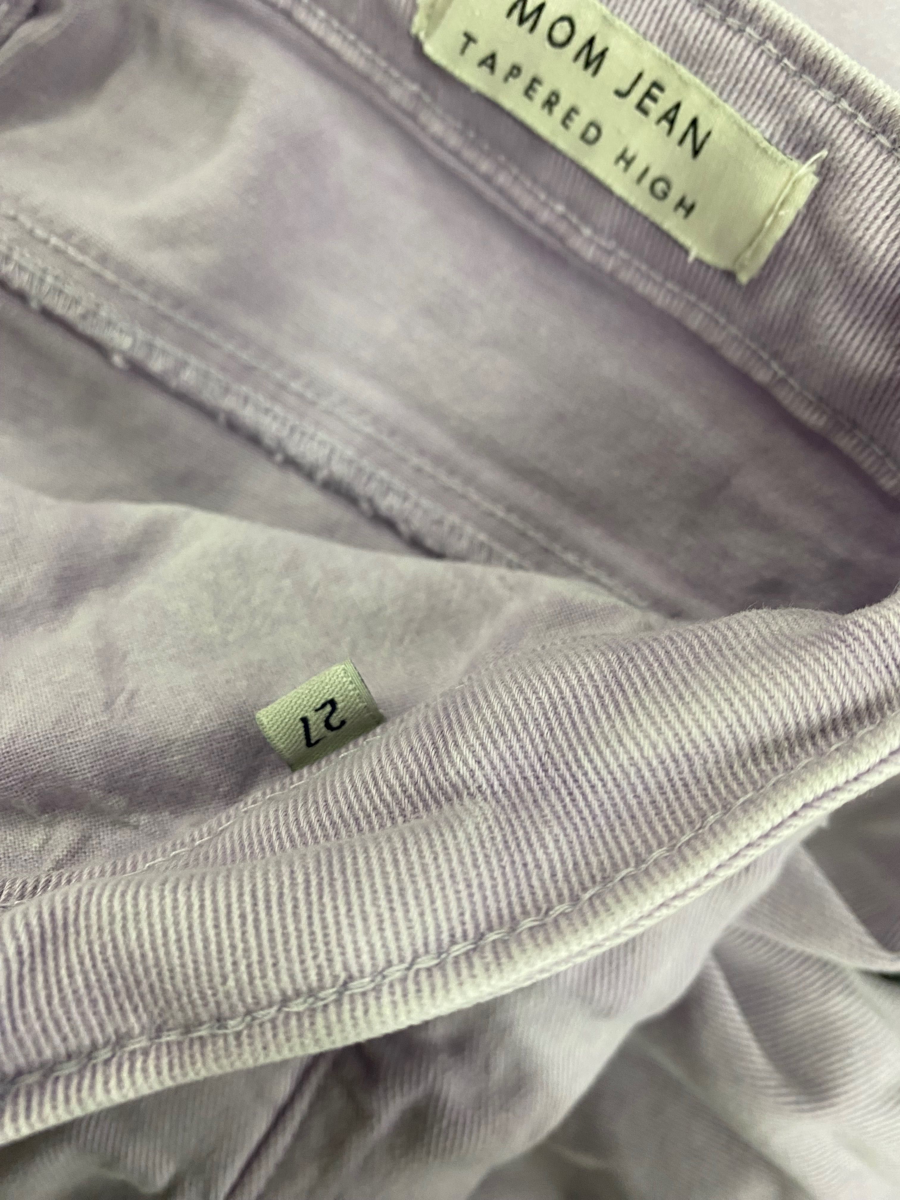Liliowe pastelowe dżinsy mom jeans feet Guess 27 xs-s wysoki stan