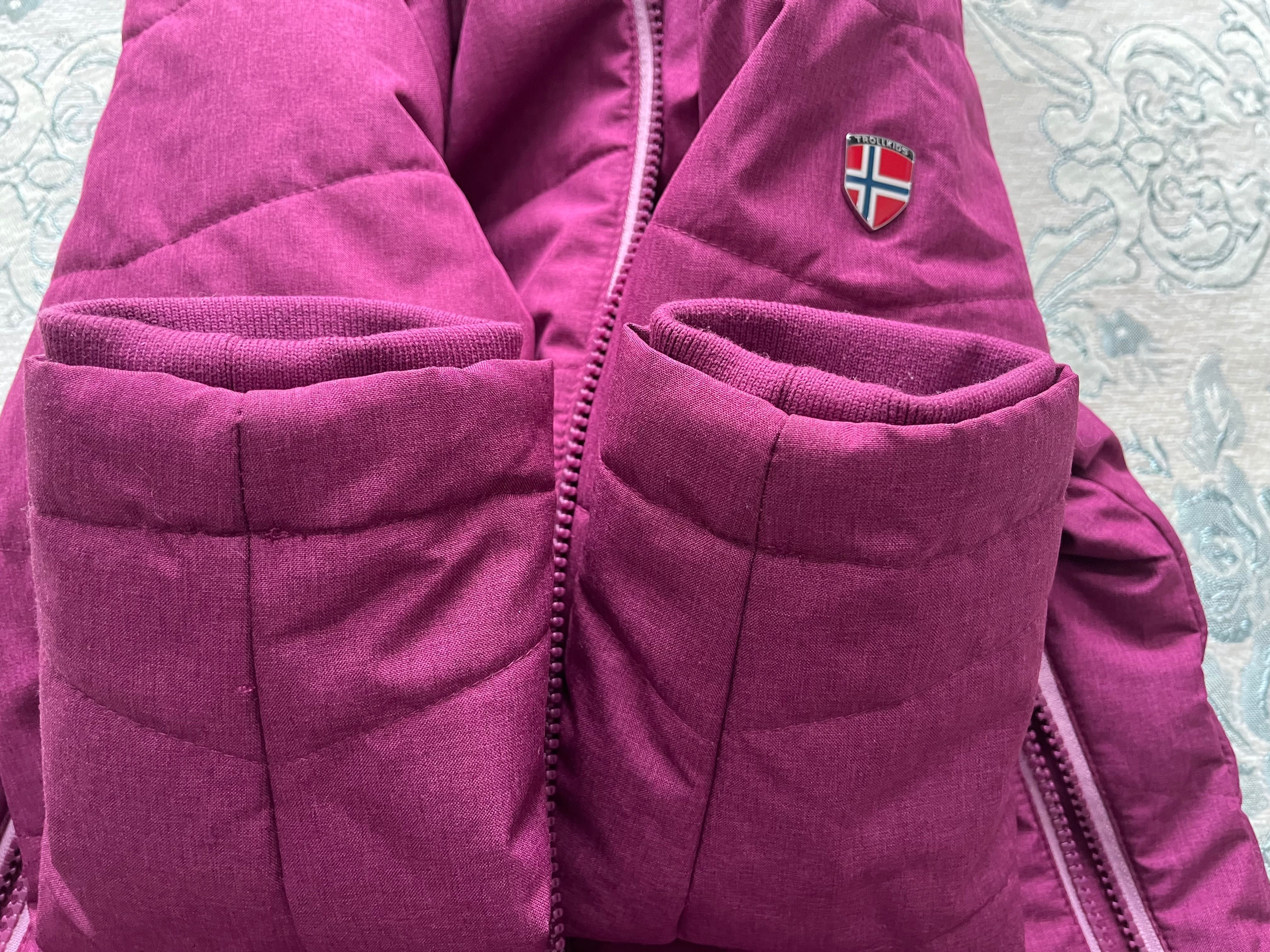 Kurtka narciarska Trollkids w kolorze fioletowym 116cm