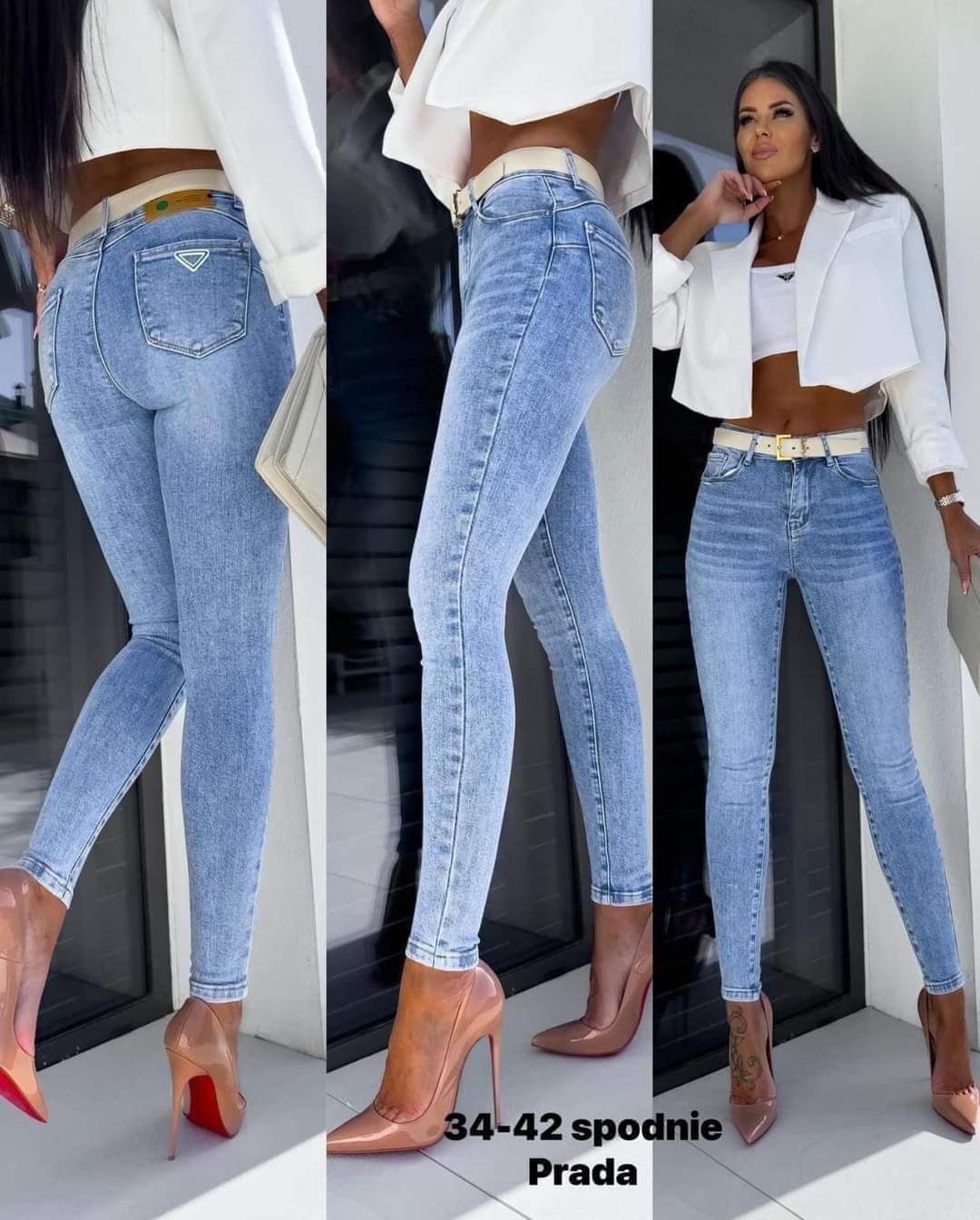 Spodnie jeansowe damskie ala Prada M. Sara rozmiar XS nowe