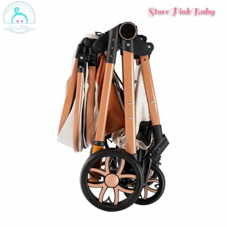 Carrinho de bebé 3 em 1 PinkBaby - LUXUS MAGIC  -  Branco Gold