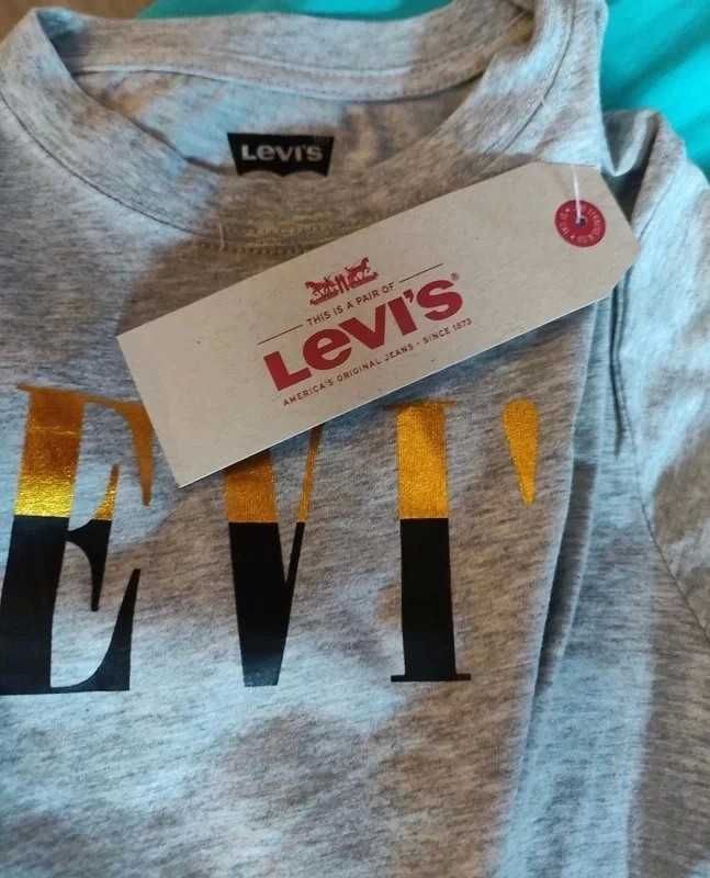 Koszulka levis levi's szara popielata XS 34 NOWA z metką napisem napis