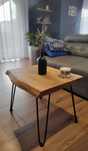 Industrialny stolik kawowy 60 cm, Ława, dębowy blat, Loft