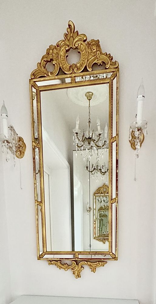 Lustro zlota rama glamour duze