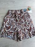 Spodenki paperbag brązowe krótkie oversize luźne kwiaty hawajski wzór