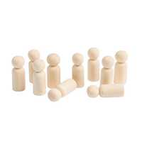 Drewniane figurki pionki ludziki 42mm – 10 szt - Montessori