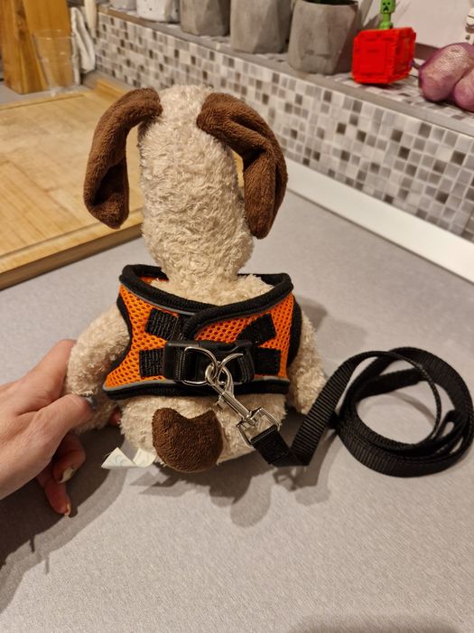 Nowe pomarańczowo-czarne - Szelki, uprząż, smycz dla kota, psa, roz. S