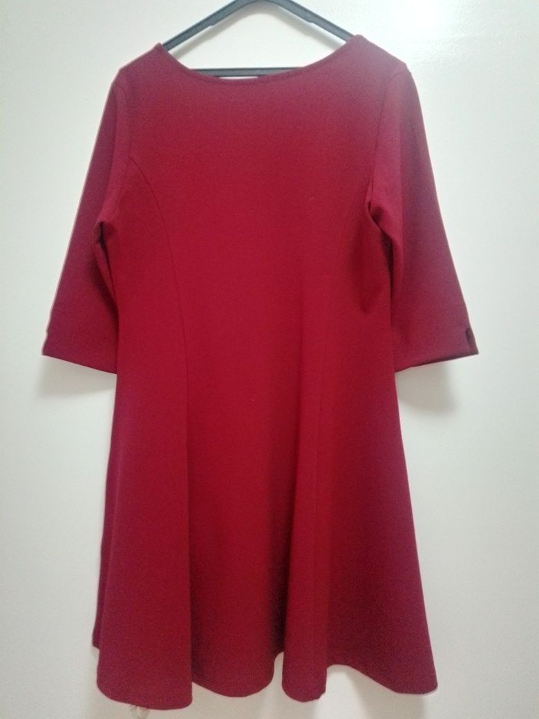 Vestido bordeaux em viés