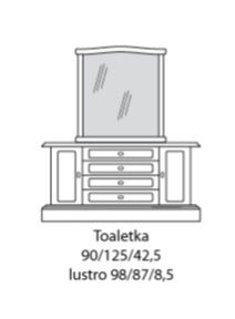 Toaletka lite drewno dębowe plus lustro debowe