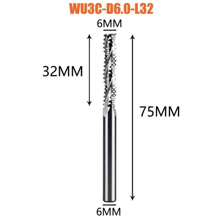 Frez z zabkami do wycinania Cnc 6mm