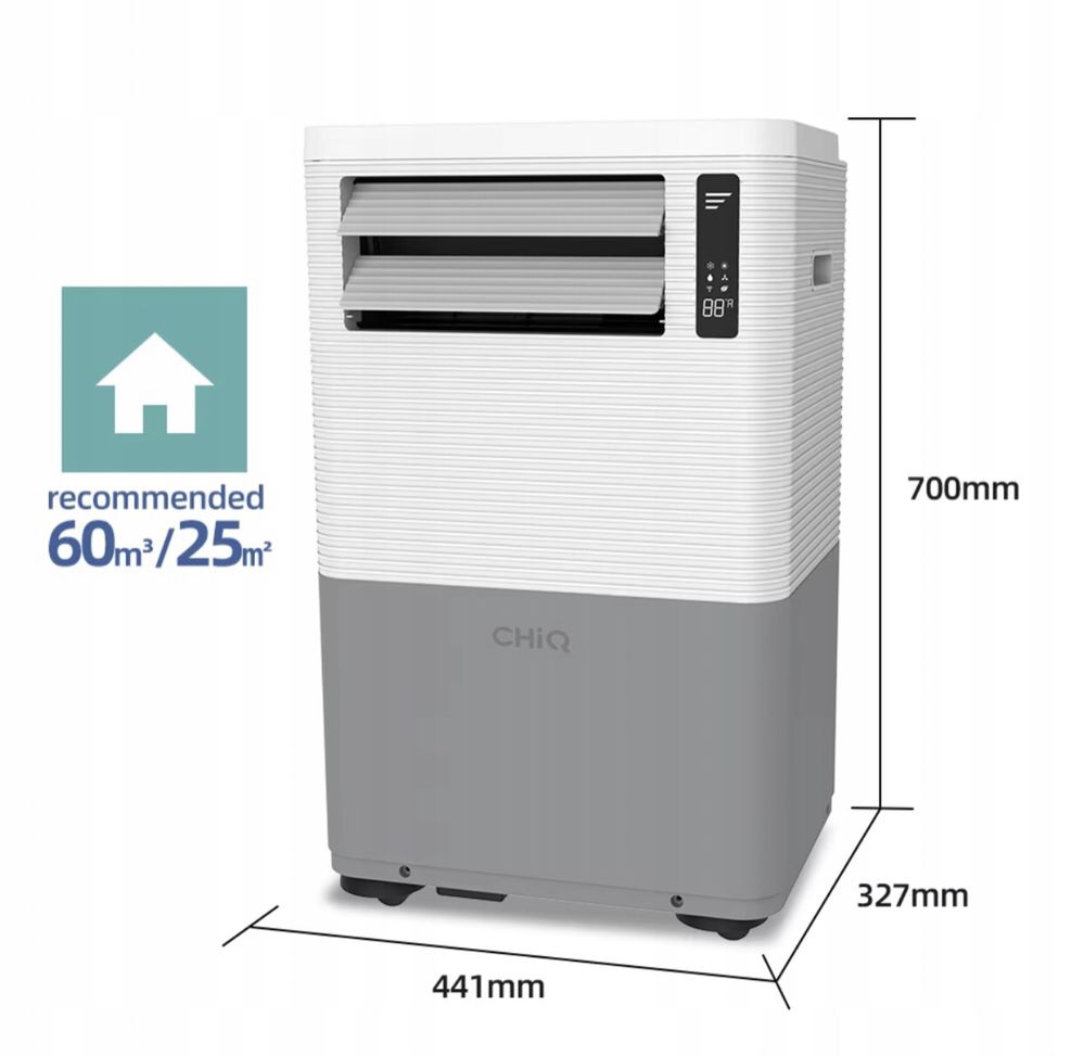 Przenośny Mobilny Klimatyzator 3w1 CHiQ 7000BTU 2KW Klimatyzacja