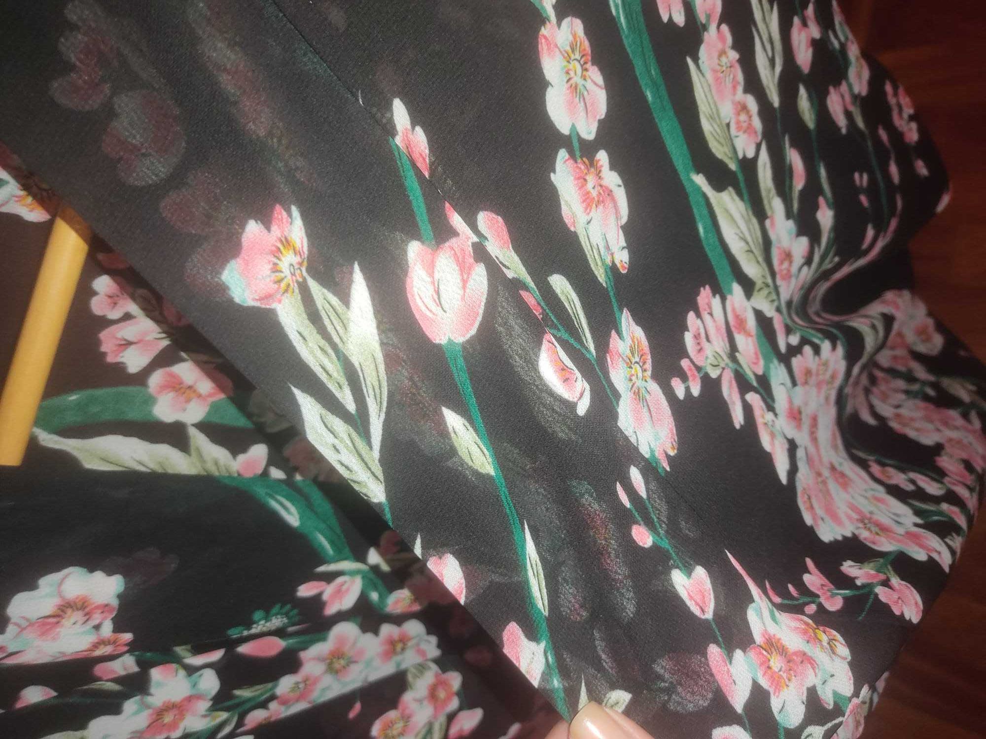 Kimono/Quimono [fundo preto, com blossom flowers], TAM ÚNICO