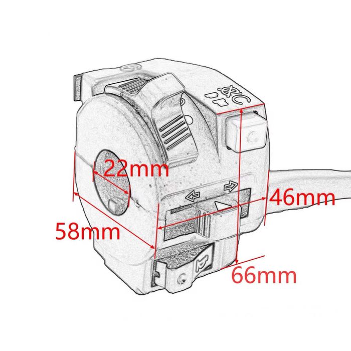 Comutador multifunções arranque elétrico, luzes, piscas e entrada ar