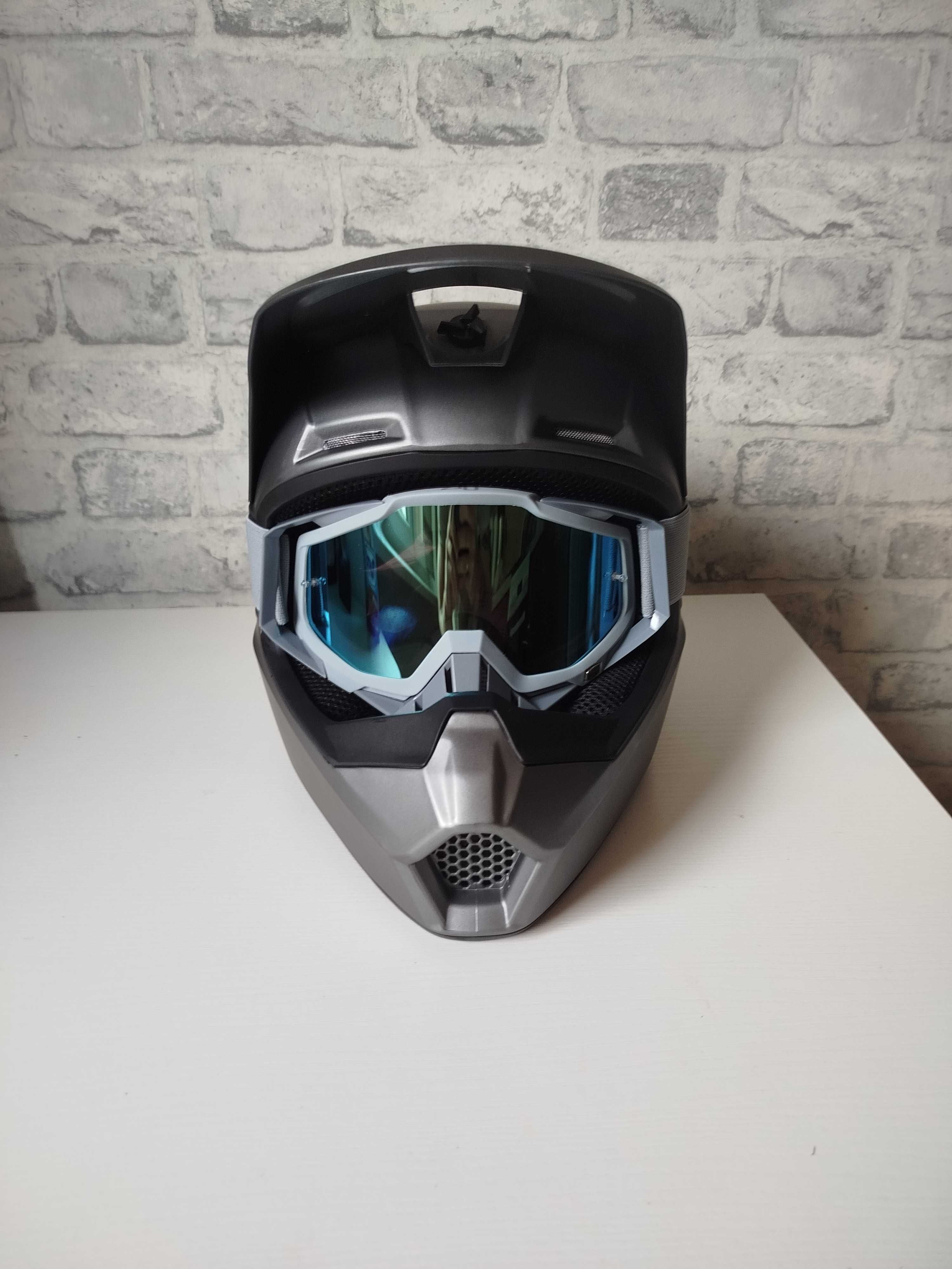 Kask cross gogle zestaw plus gratis quad rower hulajnoga ATV r. S-XL