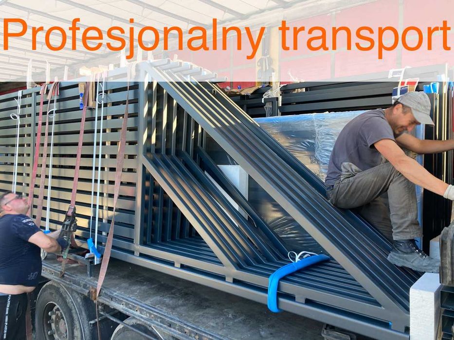 Ogrodzenie frontowe na wymiar furtka brama przesuwna dwuskrzydłowa