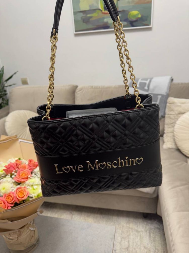 Сумка Love Moschino черная оригинал большая