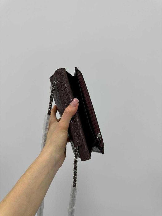 Сумка клатч Chanel Caviar Wallet Burgundy