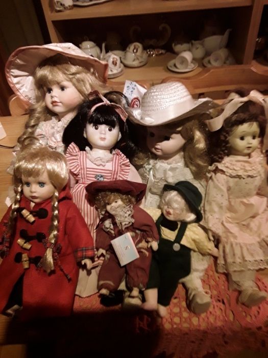 Conjunto de bonecas porcelana antigas