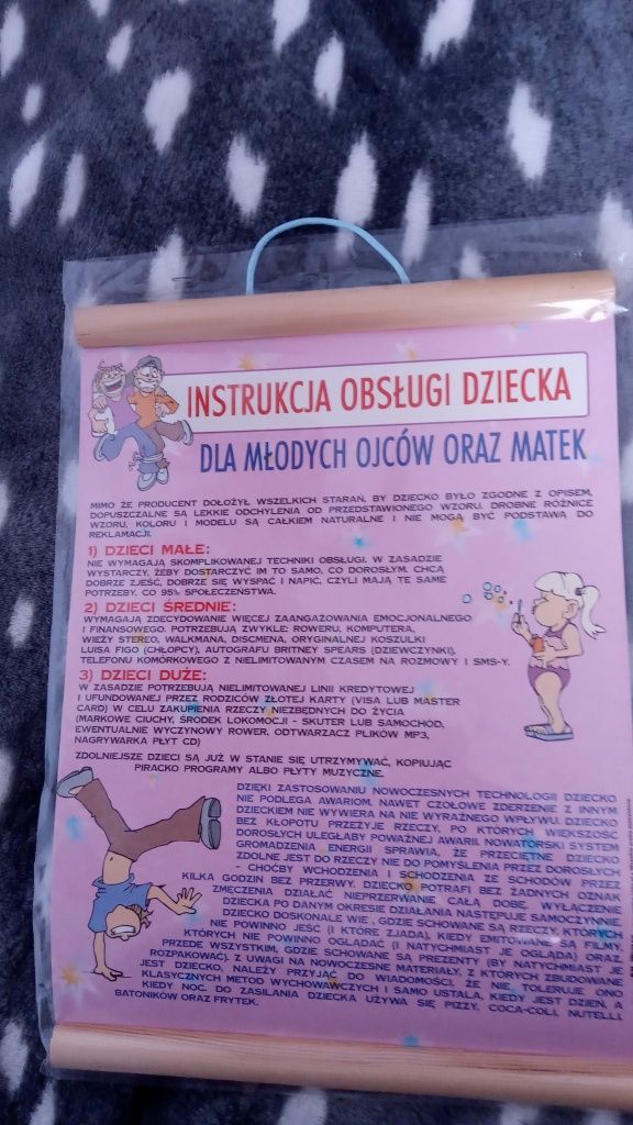 Dyplom instrukcji dziecka dla młodych rodziców