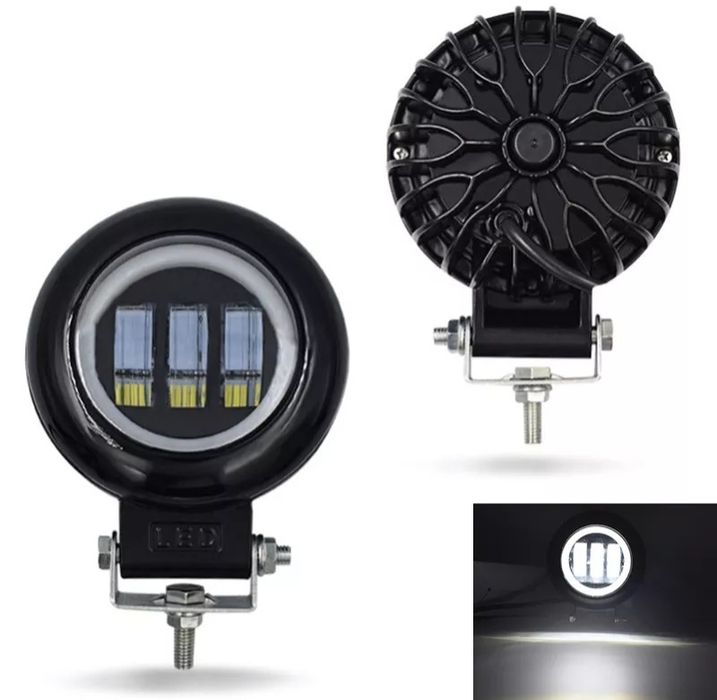 Дополнительная светодиодная фара 45w с ангельскими глазками LED фара