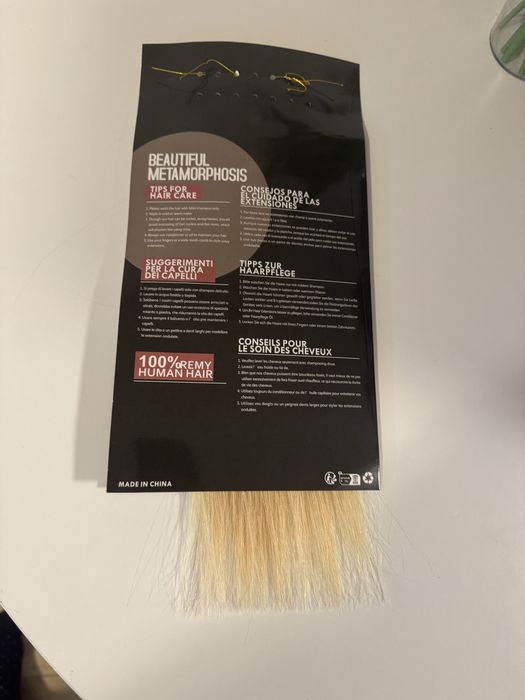 Włosy naturalne tape on kanapki jasny blond 32 cm
