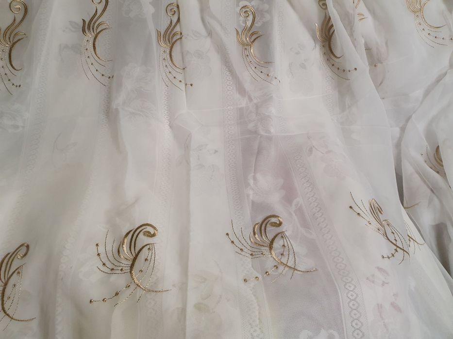 Тюль шифонова із вишивкою
