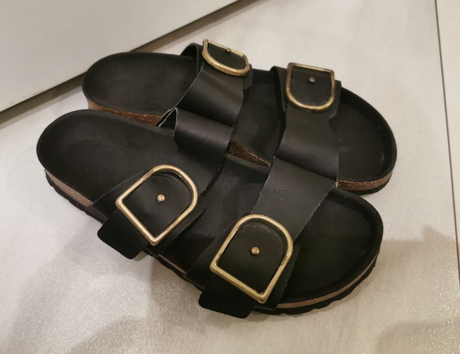 Buty sandały klapki czarne r 39 skóra naturalna