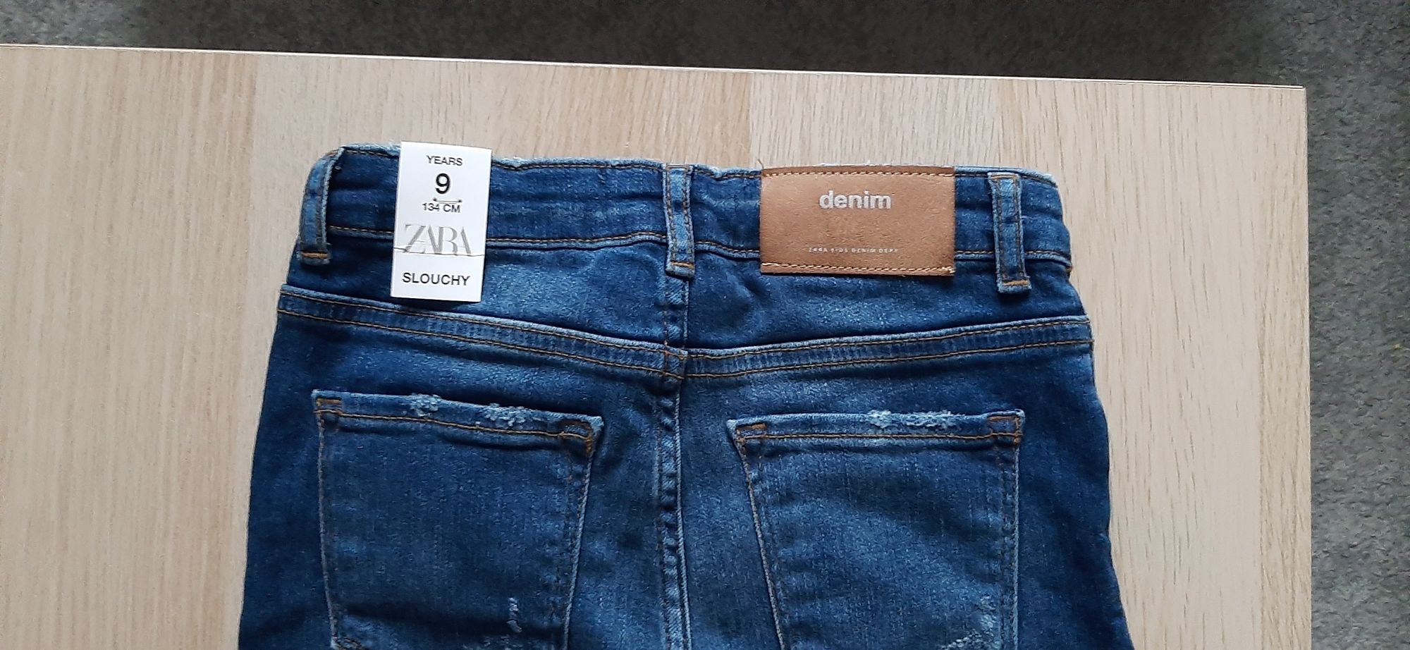 Spodnie dziewczece jeans rozm 134 zara kids nowe