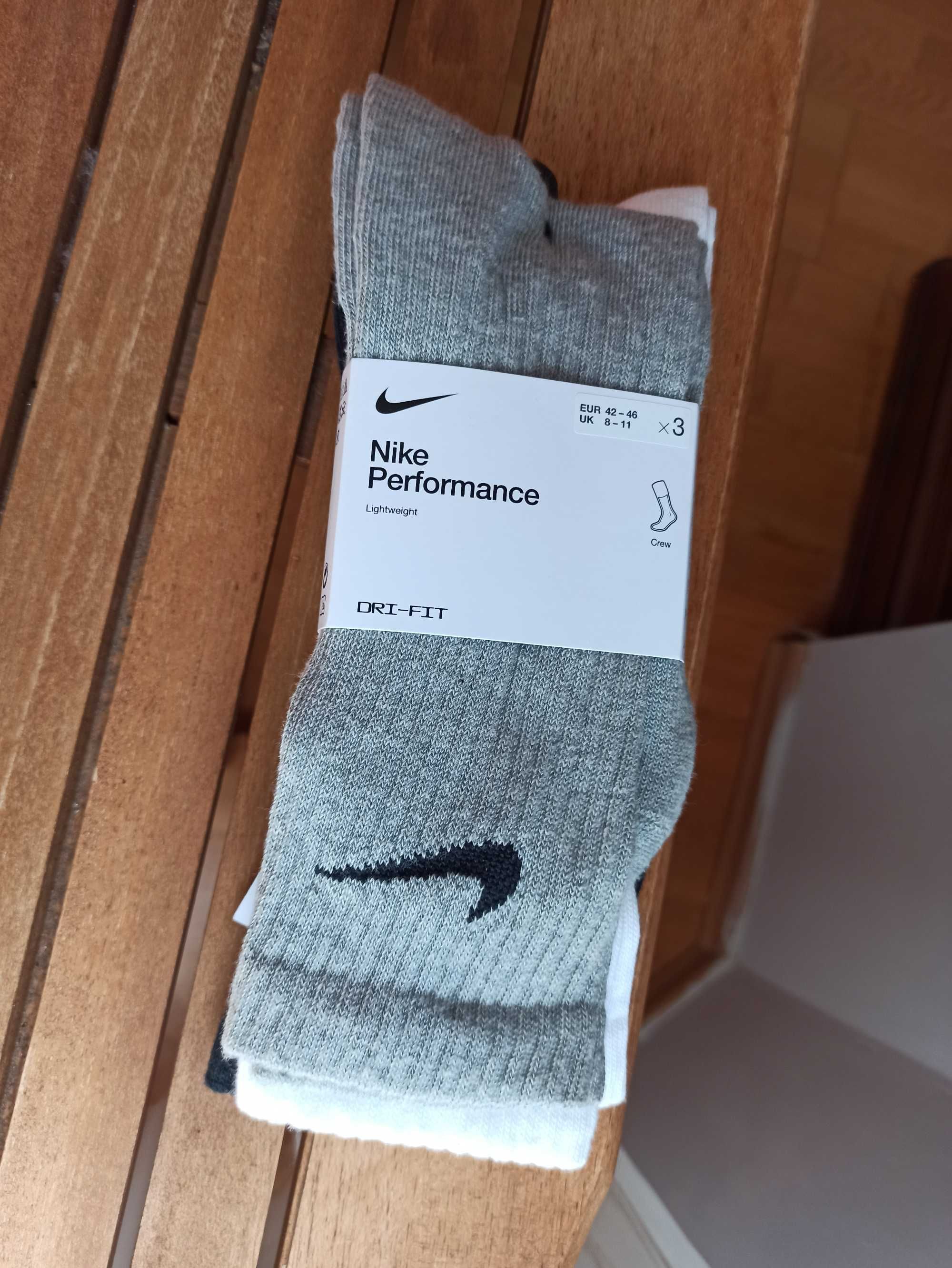 (r. 42-46 DUŻE) Nike skarpetki skarpety wysokie SX4704,-901 trójpak