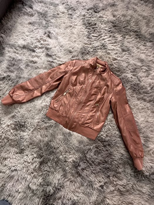 Piękna nowa kurtka ramoneska pudrowy róż S/M