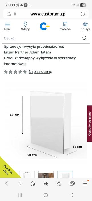 Szafka łazienkowa z lustrem i oświetleniem