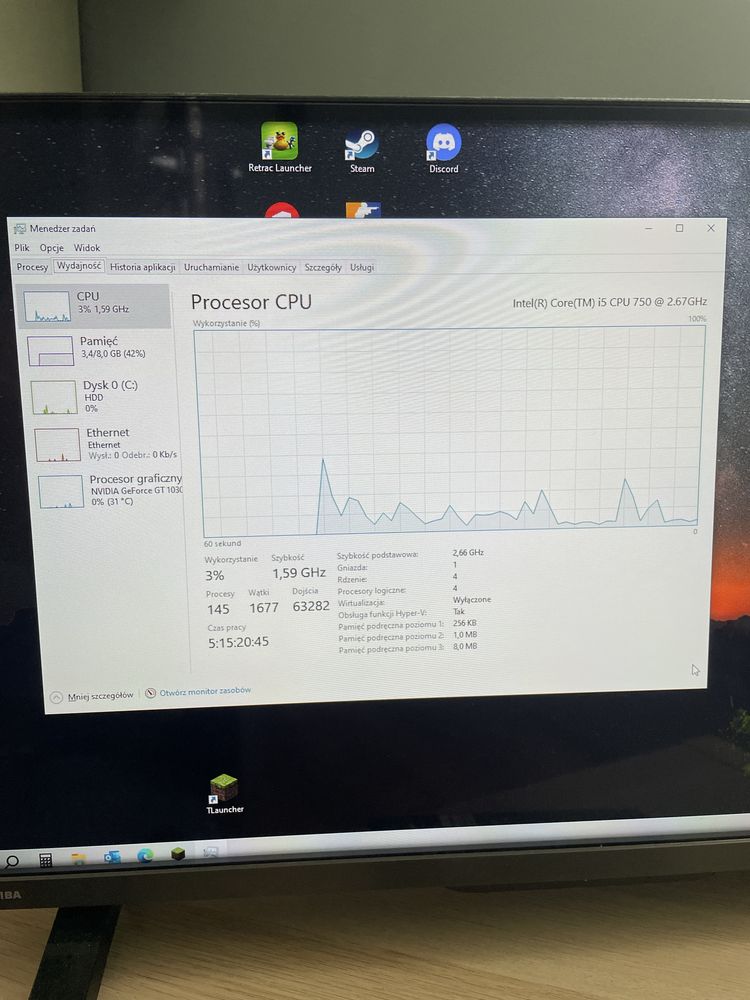 Zestaw komputerowy i5, GT 1030, 8 GB