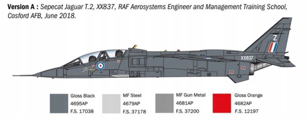 Samolot Jaguar T.2 R.A.F. Trainer model ITALERI 1470