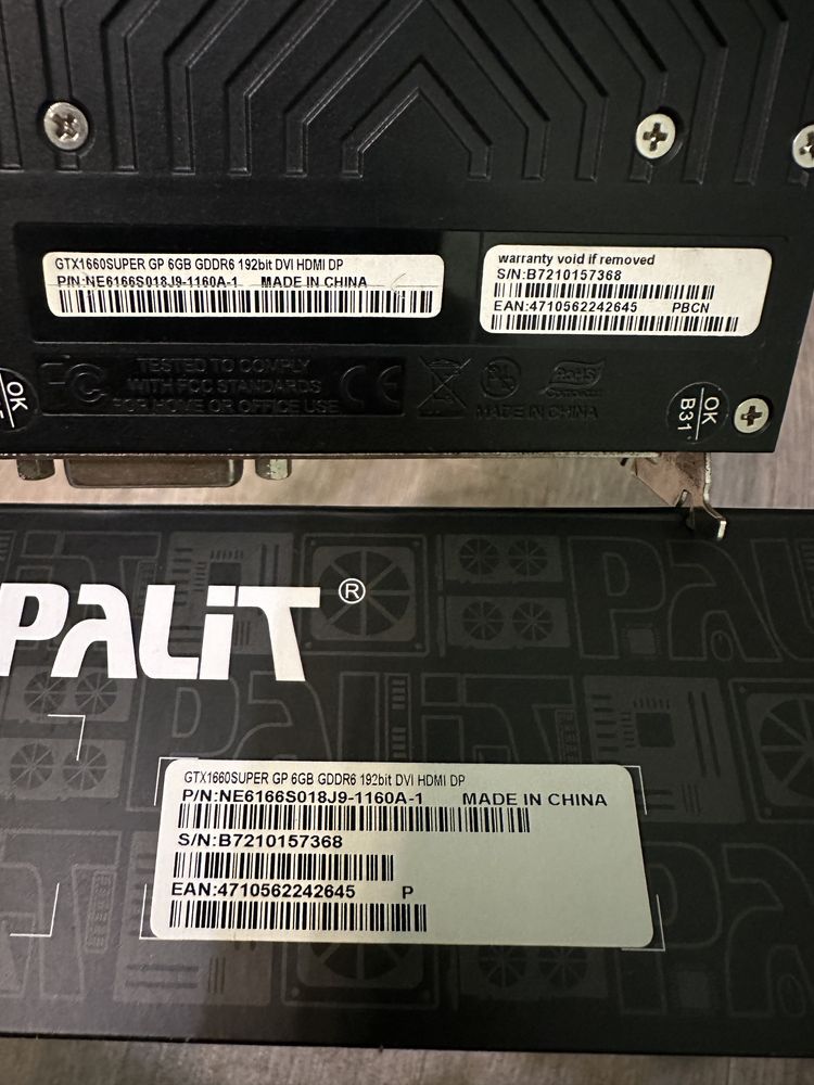 Видеокарта Palit GeForce GTX 1660 Super