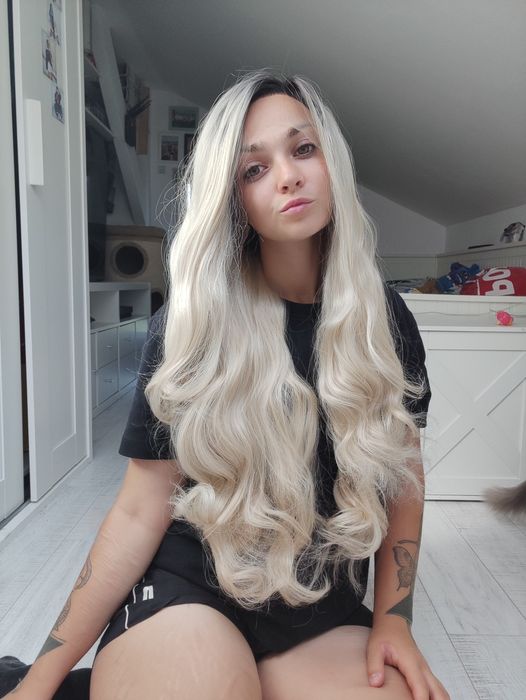 Gęsta peruka wysokiej jakości lace front ombre wig blond brąz brown
