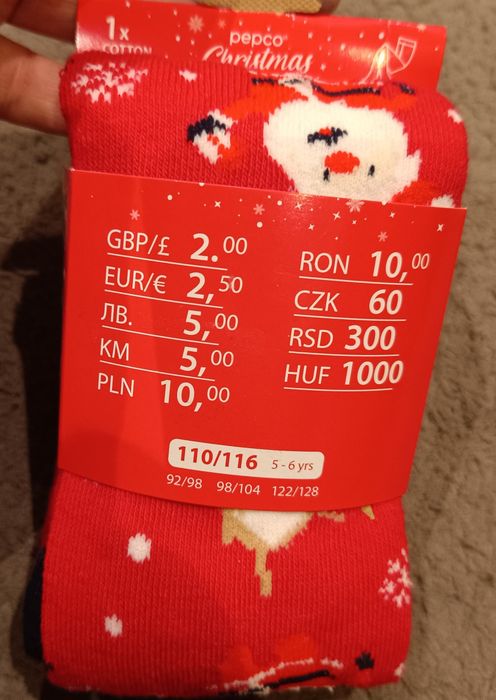 Nowe rajstopy dziecięce z motywem świątecznym, Mikołaj,renifer,śnieżki