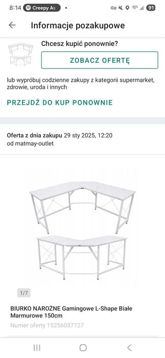 Biurko Narożne 150cm