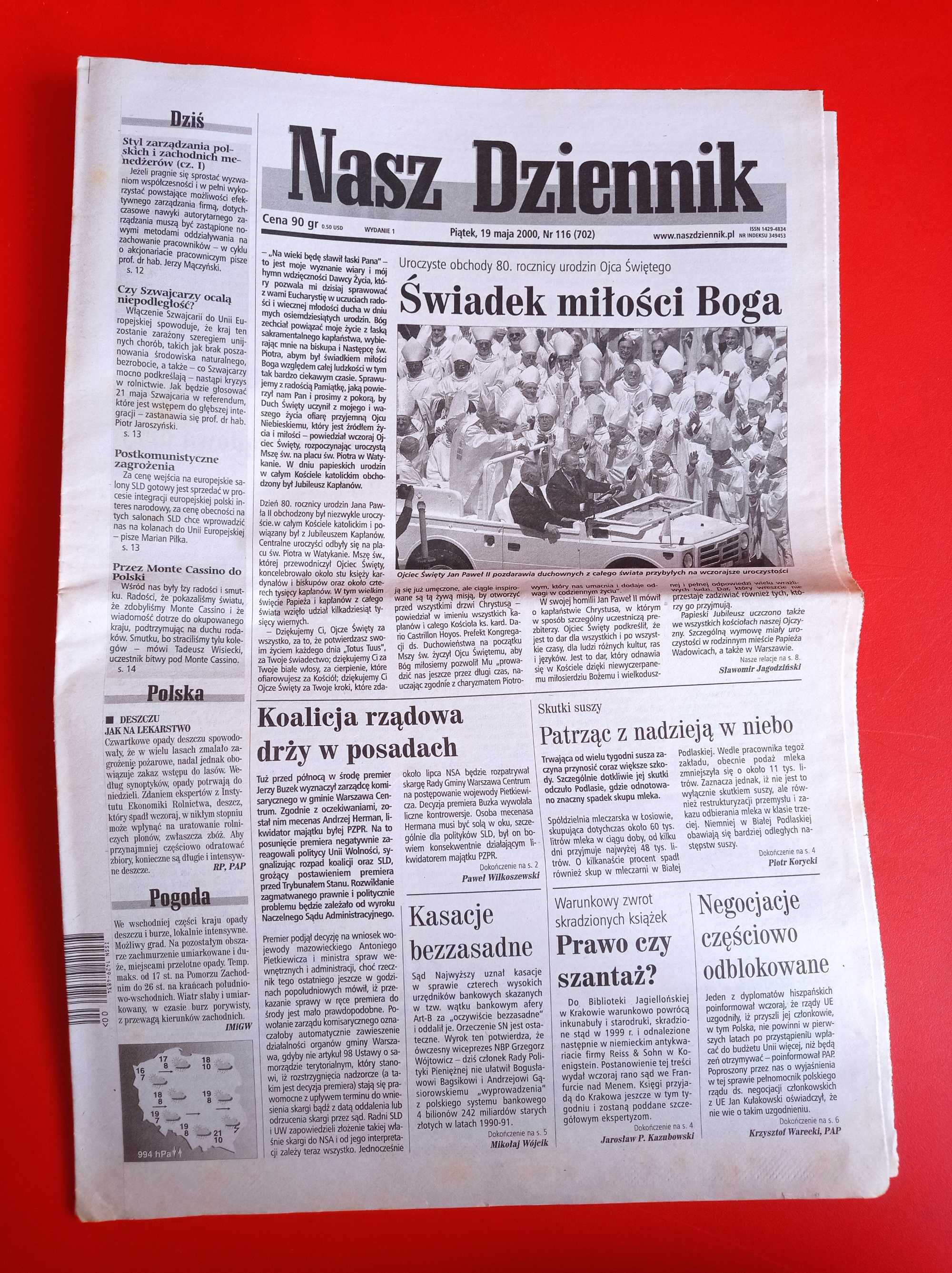 Nasz Dziennik, nr 116/2000, 19 maja 2000