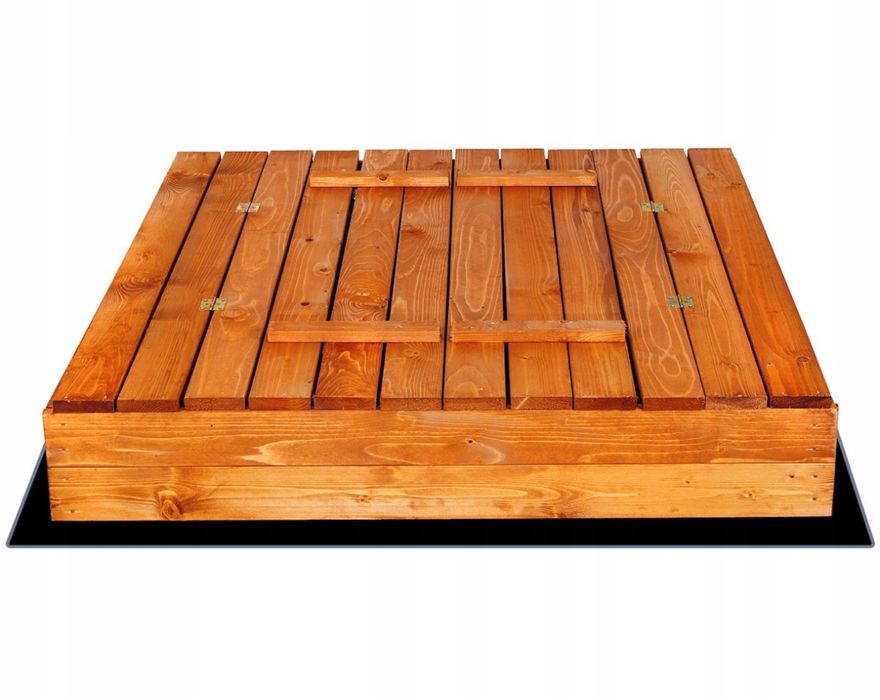 Duża Piaskownica Impregowana 120 cm Drewno Zamykana z Ławkami GRATISY