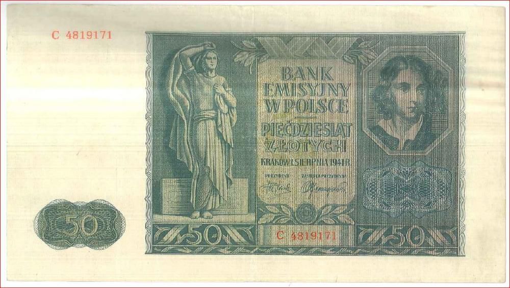 Banknot 50 złotych Bank Emisyjny Kraków 1941